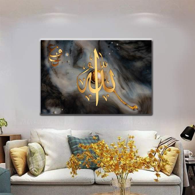 canvas abstrait marbre gris QURANIC 110/80CM
