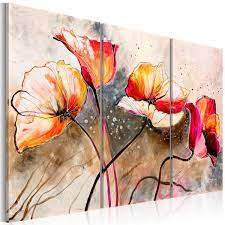 CANVAS FLEURES ABSTRAIT PEINT